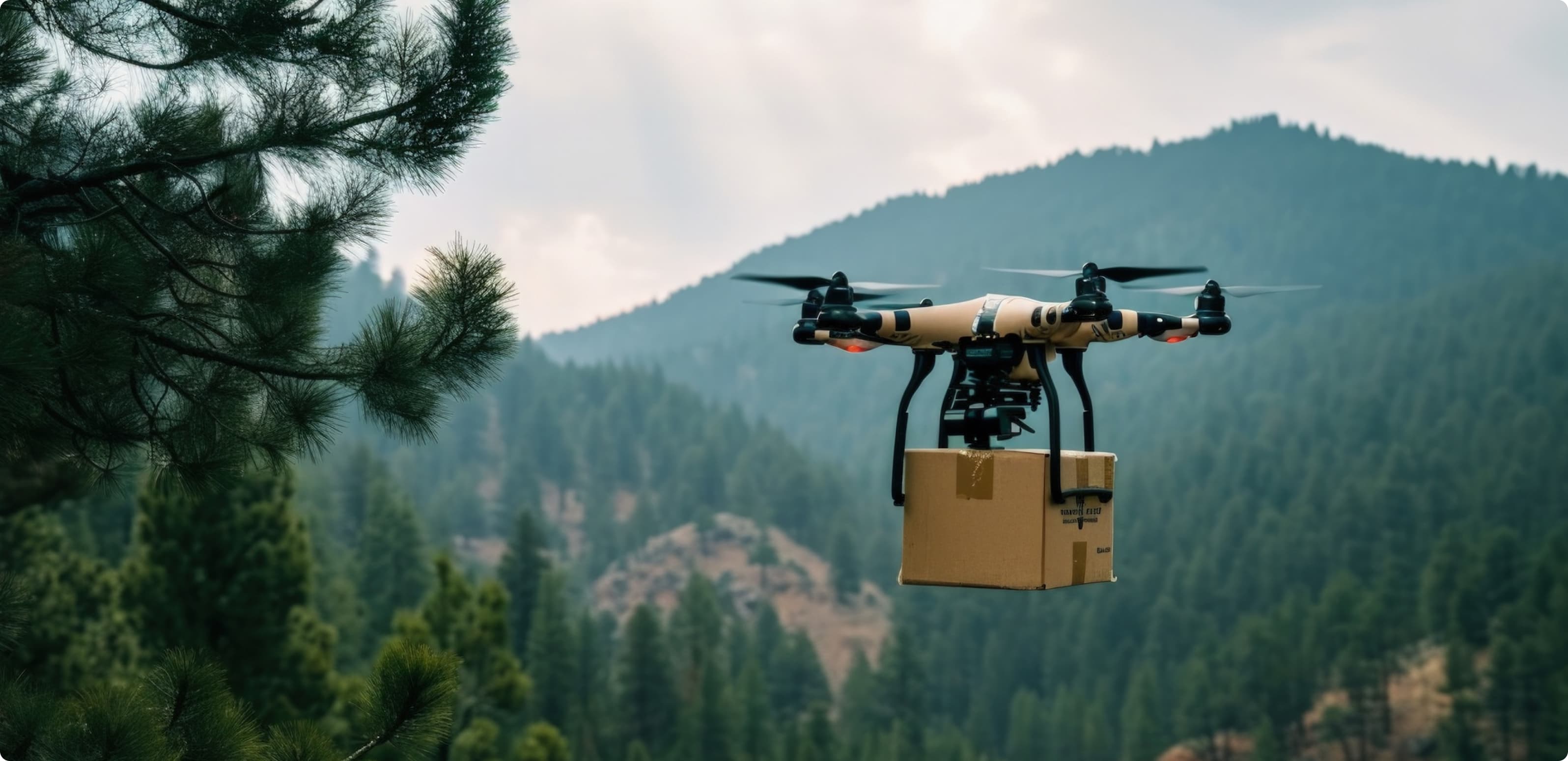 Drone carrying package
