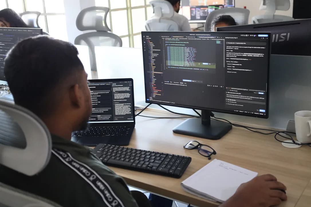 Engineering team collaborating on a SaaS product platform