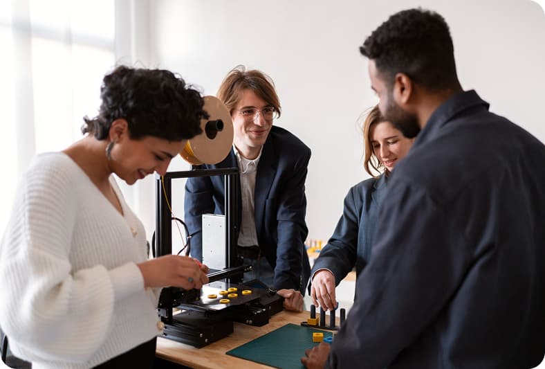 Team collaborating on automation