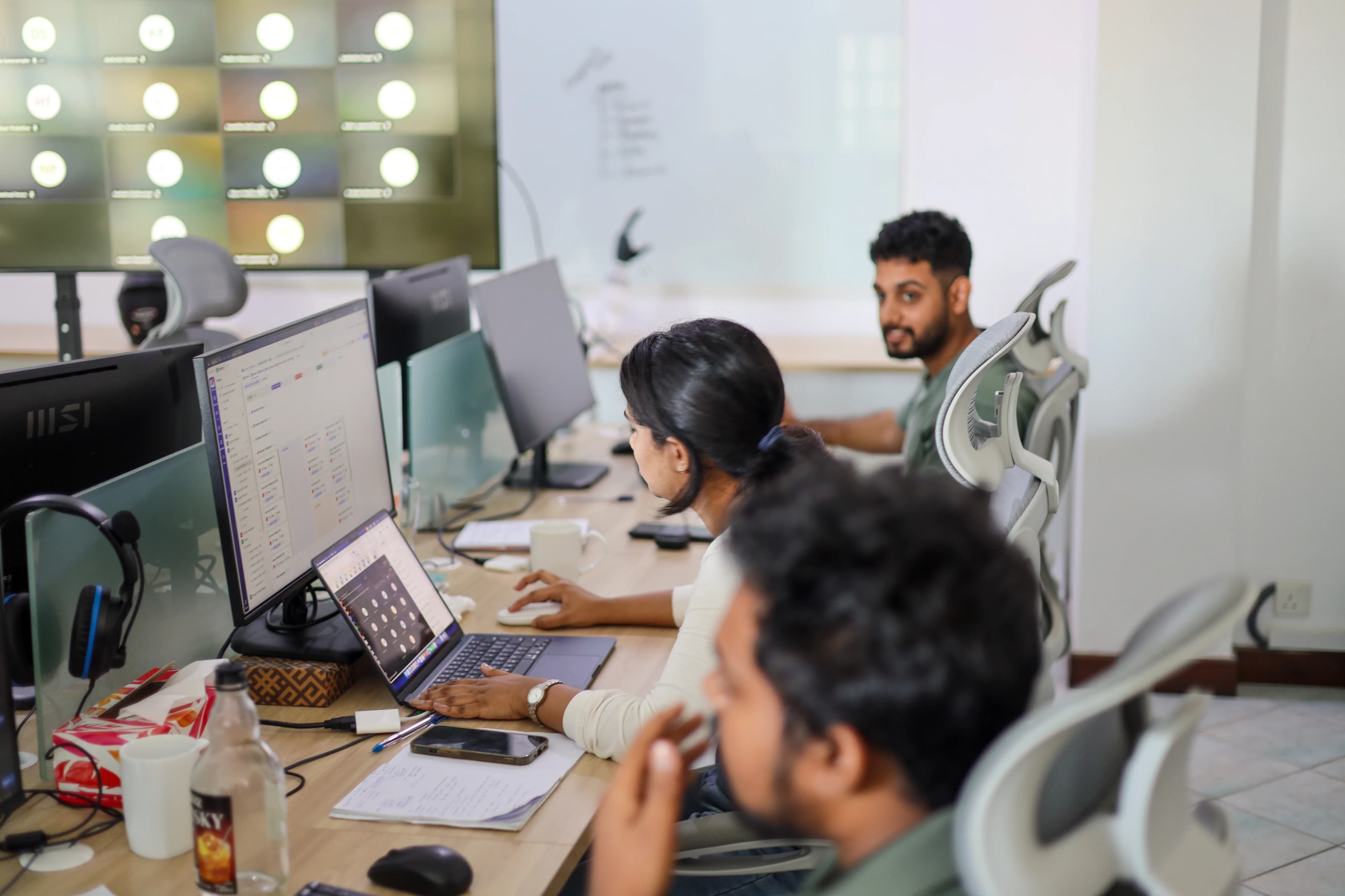 Modern tech workspace and hardware engineering lab